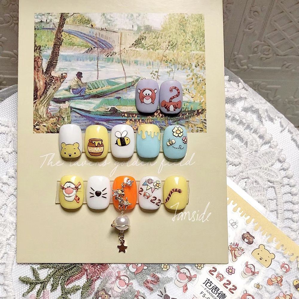 [Hàng mới về] Miếng dán trang trí móng tay hình hoạt hình 5D DIY