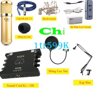Trọn bộ mic thu âm chuyên nghiệp BM-900 AMI + Sound Card XOX-K10
