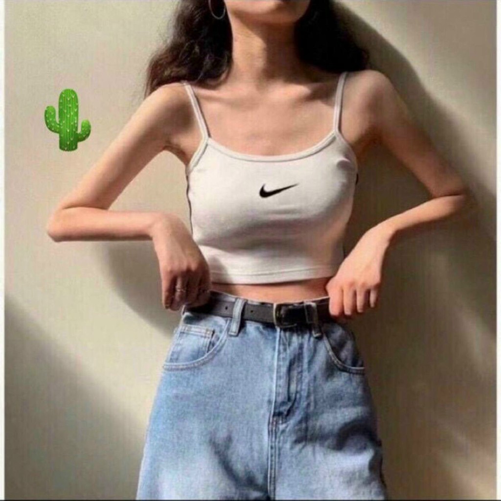 Áo 2 dây croptop dấu móc xinh chất đẹp pc