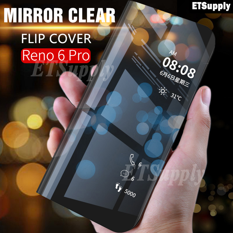 Bao Da Điện Thoại Nắp Lật Mặt Gương Thông Minh Chống Sốc Cho Oppo Reno 6z 5g Reno 6z 5g