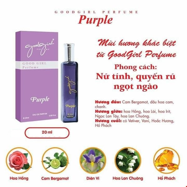 Nước hoa nữ Charme Good Girl 20ml - Màu Tím