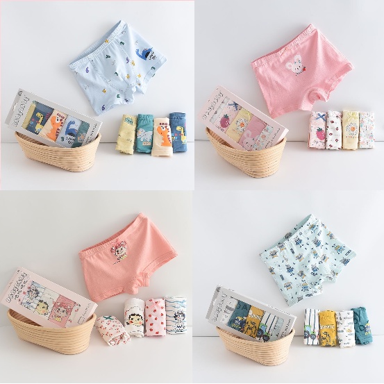 Set 5 Quần Chíp Đùi, Quần Chip Cho Bé Gái, Quần Chip Bé Trai, Chất Cottong Co Giãn 4 Chiều, Kháng Khuẩn