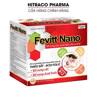 Viên uống bổ máu Fevitt Nano 3 mắt  bổ sung Sắt, Acid Folic cho người thiếu máu - Hộp 100 viên [Fevitt Nano 3 mắt 100v]