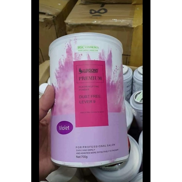 Bột tẩy tóc Luxson  lên tông 9,10 màu xanh và tím 700g