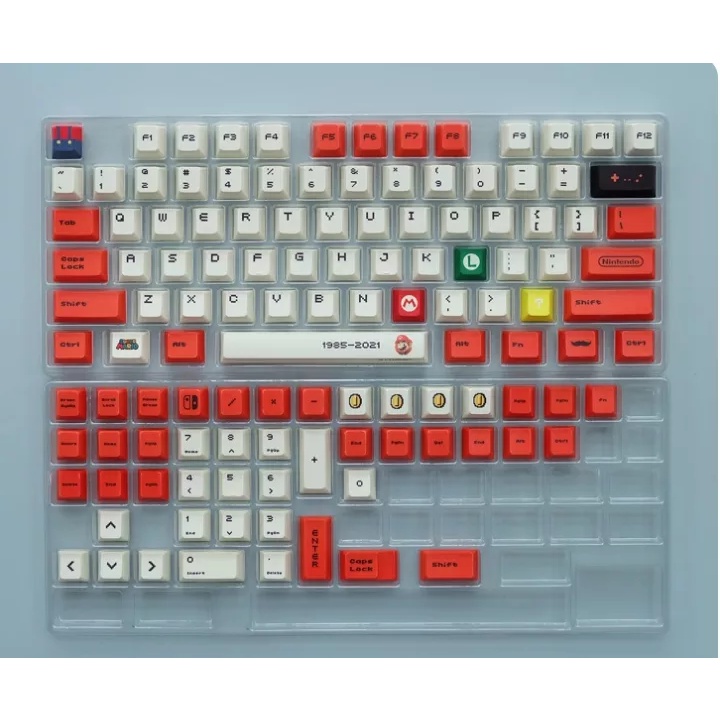 PBT Keycap Cherry Profile Mario Dye sub 122 nút cho bàn phím cơ.