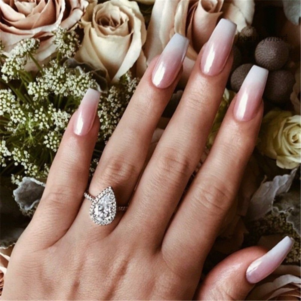 [Hàng mới về] Bộ 100 móng tay giả Balllerina bằng acrylic dùng cho nối dài móng tiện dụng