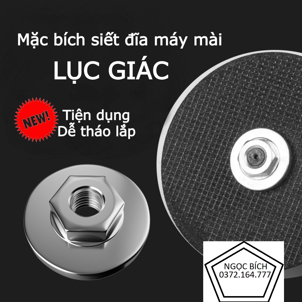 [SIÊU KHUYẾN MÃI] Cặp đồng xu mặt bích lục giác siết đĩa cắt gắn máy mài cầm tay 100mm mẫu mới dễ tháo lắp hơn