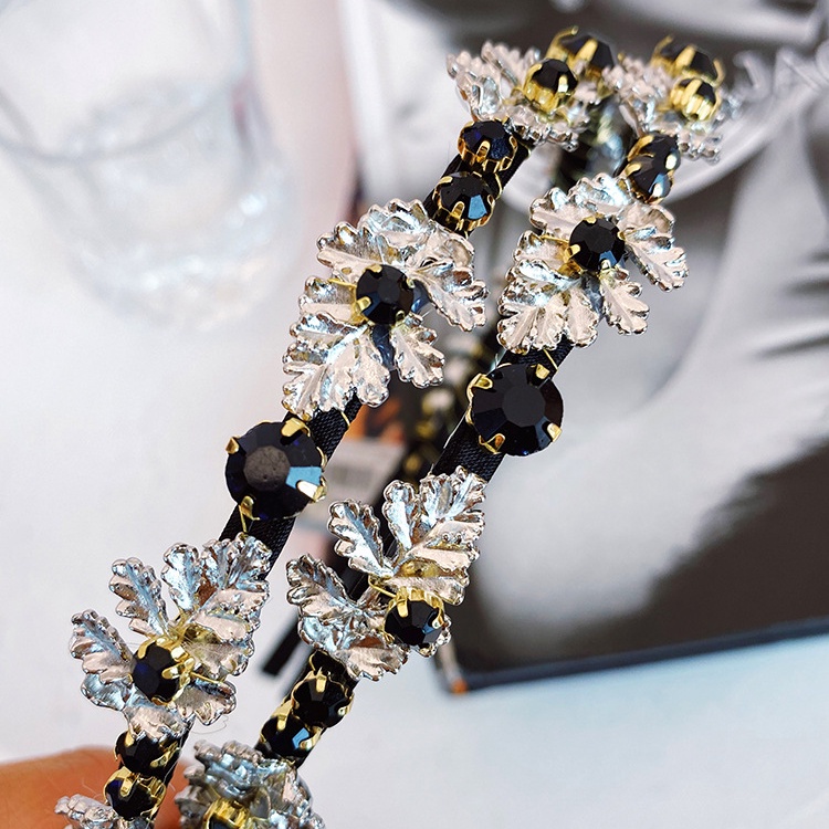 Băng Đô Cài Tóc Hình Hoa Lá Bằng Bạc Đơn Giản Cổ Điển Cho Nữ