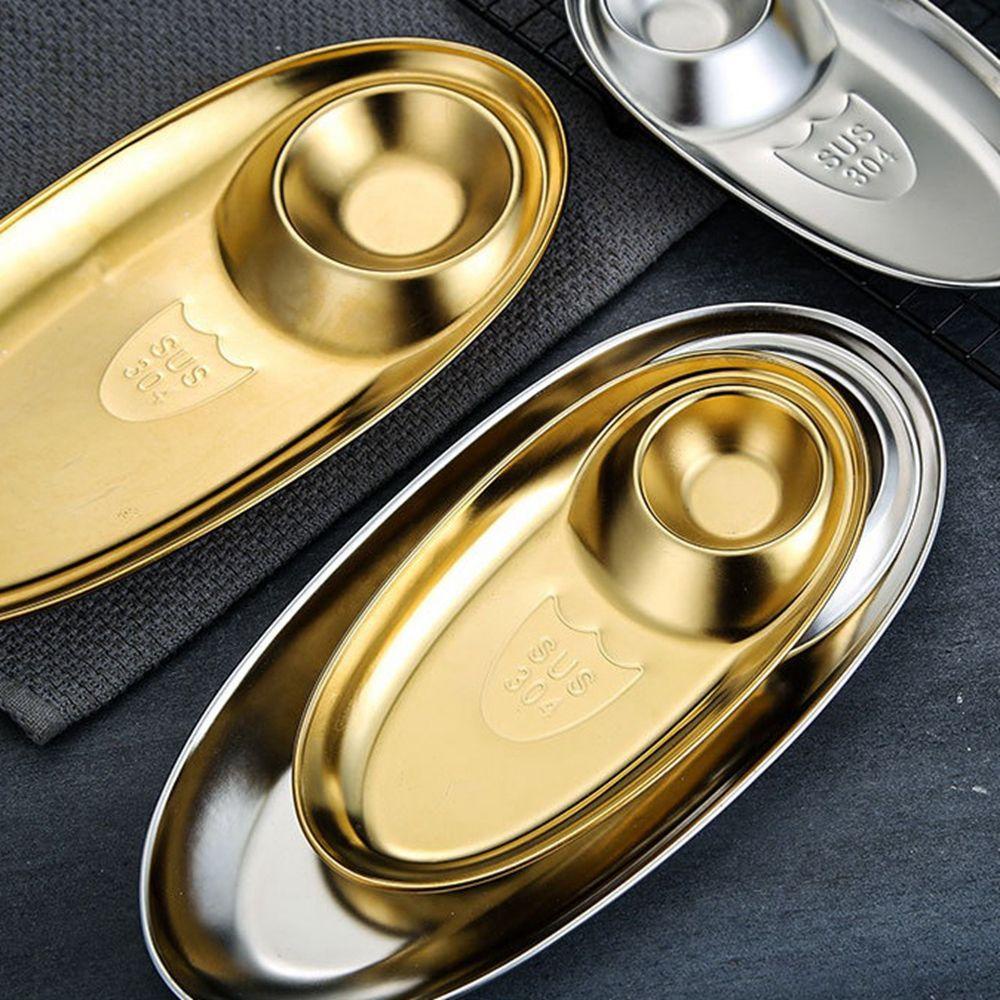 Đĩa Đựng Thức Ăn Chia Ngăn Bằng Thép Không Gỉ 304