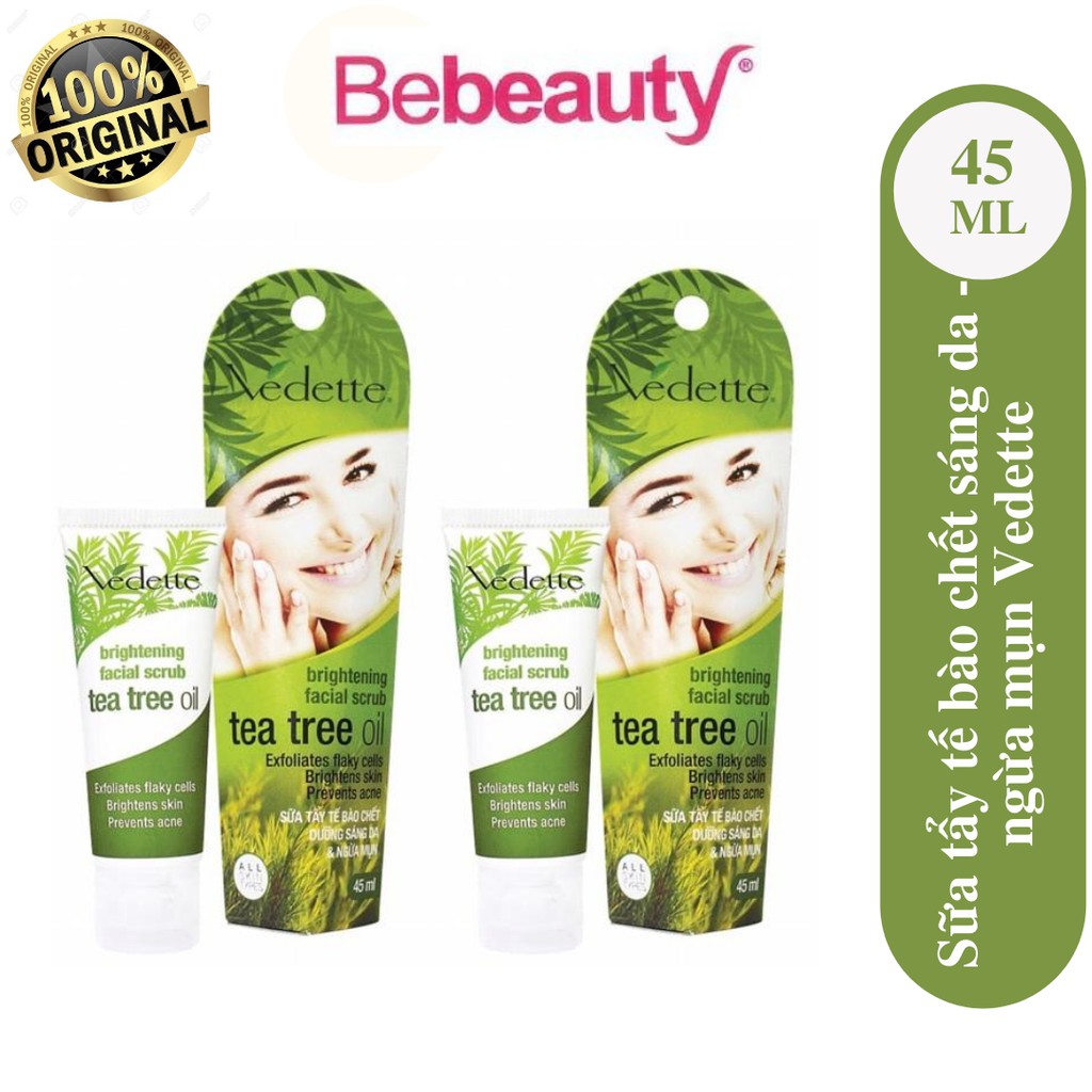 Sữa Tẩy Tế Bào Chết Tràm Trà Dưỡng Sáng và Ngừa Mụn VEDETTE 45ml | BigBuy360 - bigbuy360.vn