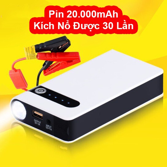 [BH 1 Năm] Kích Nổ Ô Tô 20.000mAh kích được 30 lần, Sạc đầy 5 tiếng, Pin dung lượng lớn tích hợp đèn soi và Sạc dự phòng