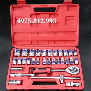 Bộ tuýp , khẩu vặn ốc bulong 32 chi tiết