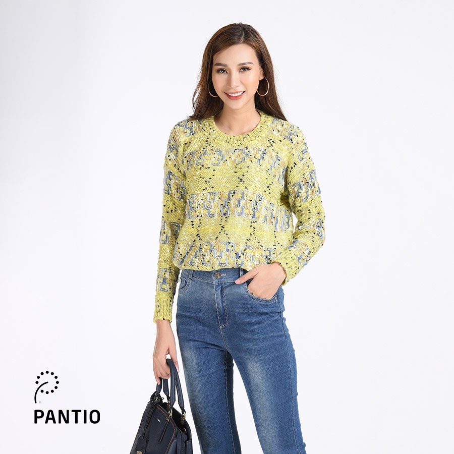 Áo len họa tiết caro dáng suông FOL122- PANTIO