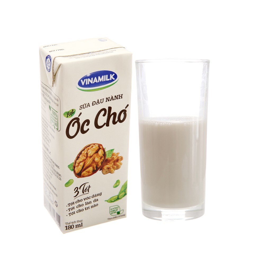 Thùng 48 hộp Sữa đậu nành Vinamilk SUPER NUT óc chó 180ml - Ít đường