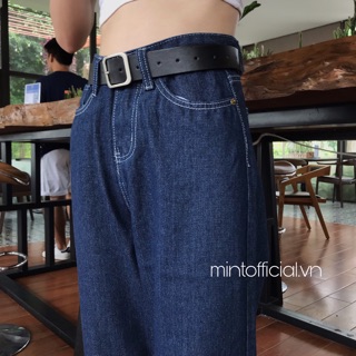 Quần jeans suông xanh hack dáng