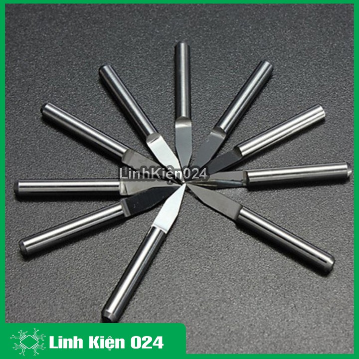 Bộ 10 Mũi Phay Vbit 30 Độ - 3MM