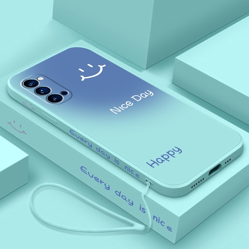 Ốp Điện Thoại Silicon Mềm Chống Sốc Màu Tương Phản In Hình Mặt Cười Cho OPPO reno 4 pro 4g reno 5 pro
