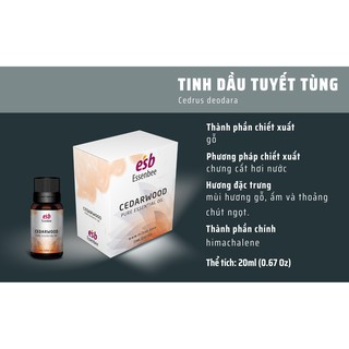 Tinh dầu gỗ Tuyết Tùng - Essenbee (20ml)