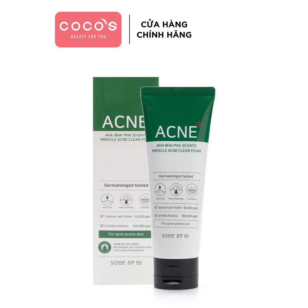 Sữa Rửa Mặt Giảm Và Ngăn Ngừa Mụn Some By Mi 30 Days Miracle Acne Clear Foam 100ml