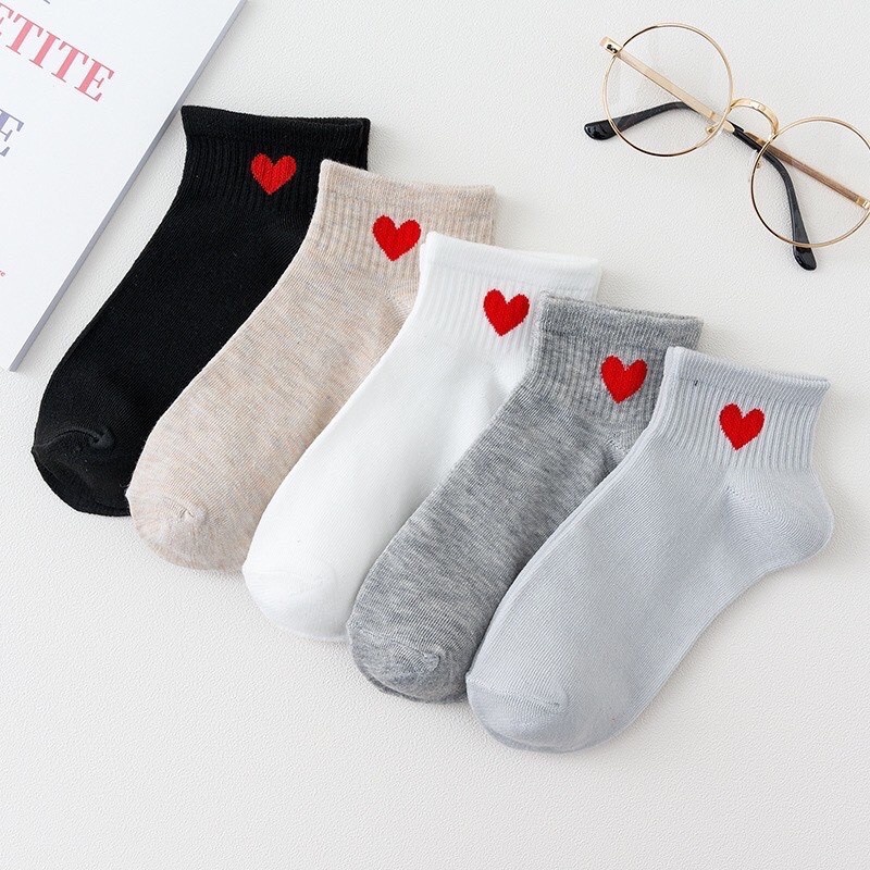 Tất Trái Tim ,Vớ Trái Tim Cổ Ngắn Phong Cách Hàn Quốc Hàng Loại Đẹp Set 10 Đôi