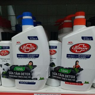 Sữa tắm kháng khuẩn Lifebuoy Bảo vệ vượt trội 10 / chăm sóc da chai 850g+KM
