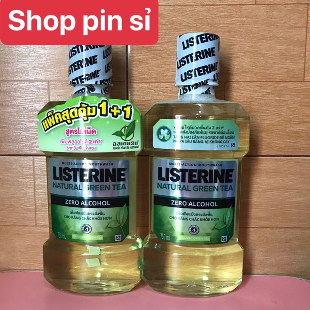 Combo 2 Nước Súc Miệng Trà Xanh Listerine Natural Green Tea 750ml-Thái Lan