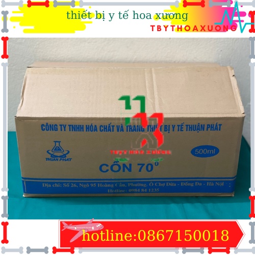 Cồn Y Tế - Cồn 70 Độ 500 ml Ethanol Sát Khuẩn Rửa Tay, Dùng Cho Máy Phun Khử Trùng Chai 500 ml