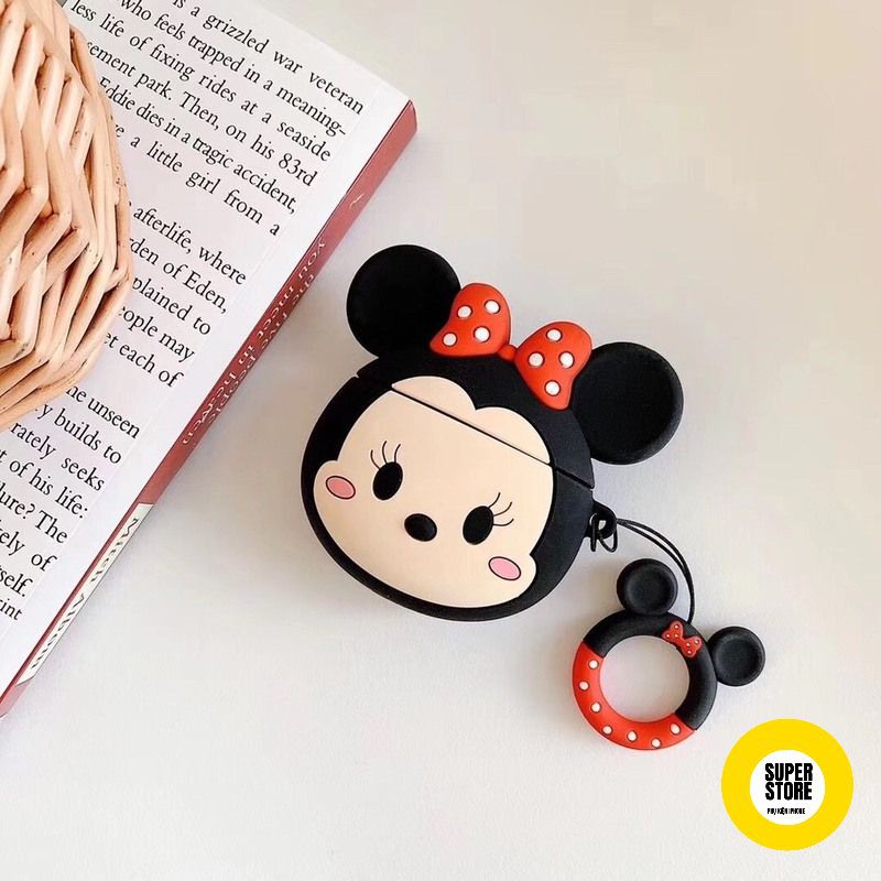 Set Case Vỏ Bao Airpods Đựng Tai Nghe Airpod 1 2 Pro Hình Micky Siêu Đẹp Kèm Móc Khóa