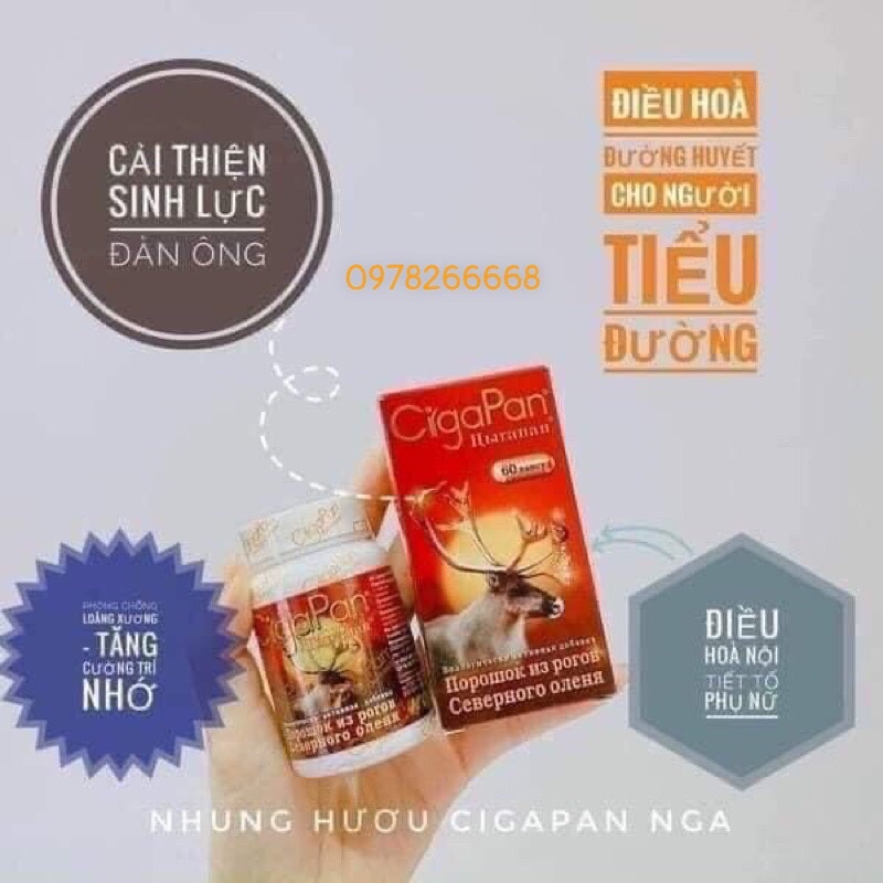 Viên uống nhung huou Cigapan Nga bồi bổ sức khỏe