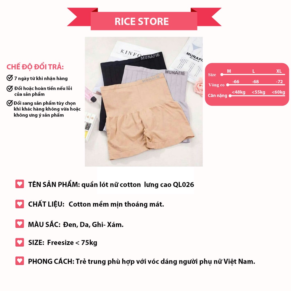 quần lót nữ cotton cạp Lưng cao cấp mềm mại thoáng mát KIMCHIBIKINI chip nhật siêu đẹp sexy thông hơi kháng khuẩn QL026