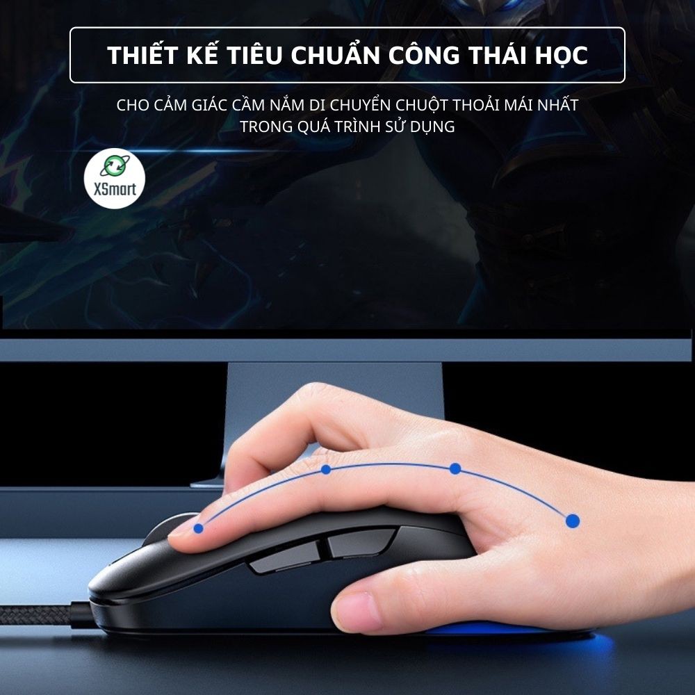 Chuột Máy Tính, Laptop Có Dây EBAY M383 Led RGB Đổi Màu Cực Đẹp, Dùng Văn Phòng, Chơi Game Cực Đã, Bản Đặc Biệt 2022