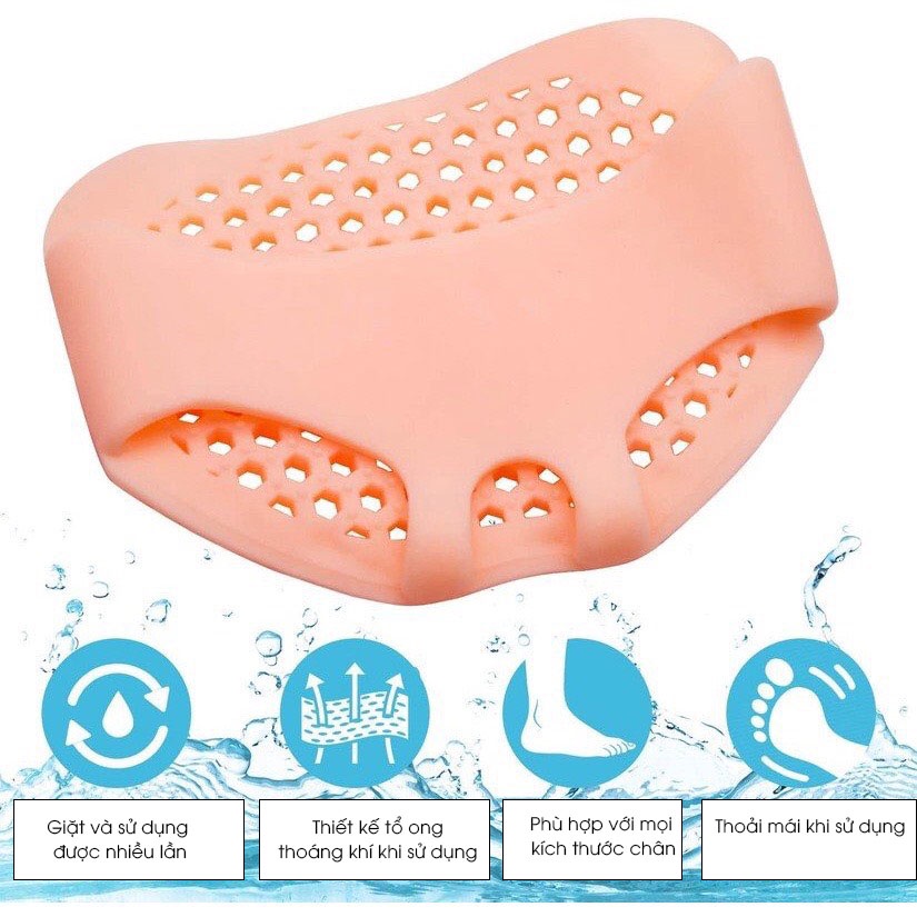 Lót Giày Silicon Tổ Ong Đệm Êm Lòng Bàn Chân Trước, Cao Su Tổ Ong Mềm Và Thoáng Khí