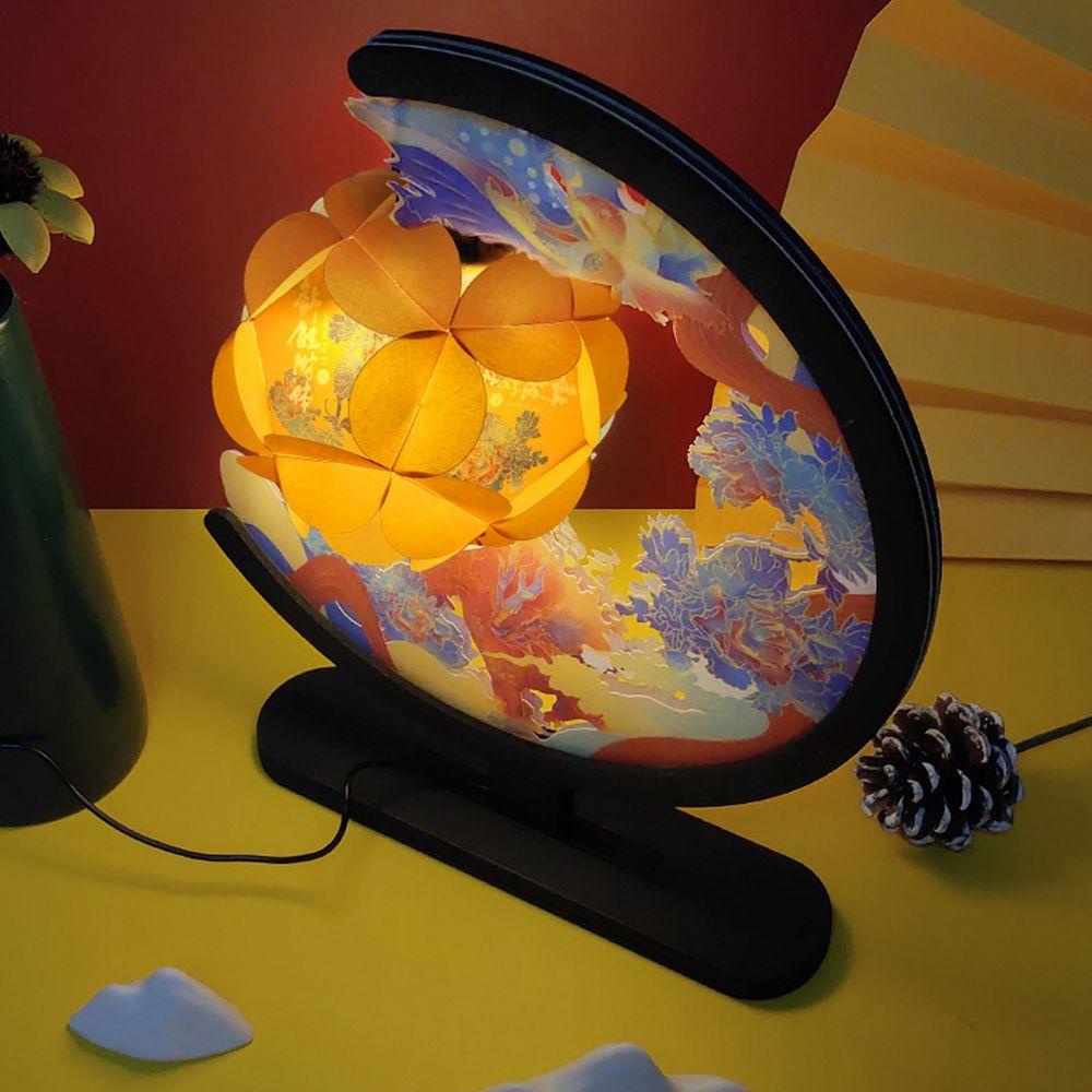 Đèn Ngủ Bằng Giấy 0.5W Khắc Họa Tiết Phong Cách Trung Hoa Cổ Điển Độc Đáo DIY Dùng Trang Trí