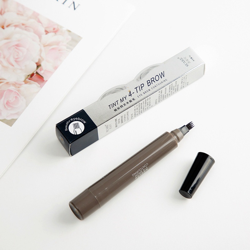 [Hàng mới về] Bút Kẻ Lông Mày SUAKE Dạng Phẩy Sợi Đầu Bút Phân Thành 4 Nhánh Chống Nước Lâu Trôi Chuyên Nghiệp