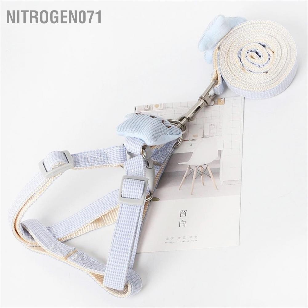 Nitrogen071 Dây buộc cho chó có thể điều chỉnh thoải mái Tay cầm an toàn thú cưng Vest với dây kéo để mèo đi dạo