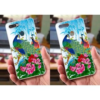 Ốp lưng Oppo A7 (dẻo viền trắng trong) - Hình Chim Công, Cá Chép, Cò