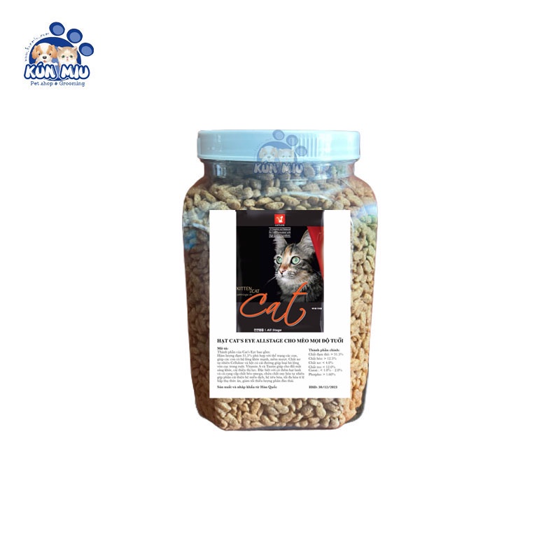 Thức ăn cho mèo Hàn Quốc Cats eye Kitten and Cat Hộp 1kg cho mèo trên 3 tháng tuổi Kún Miu Pet shop