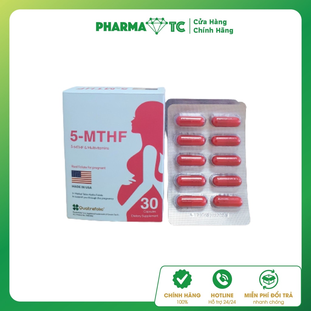 5-MTHF, giúp tăng khả năng sinh sản ở phụ nữ định sinh con, trong thai kỳ - Hộp 30 viên - PharmaOTC