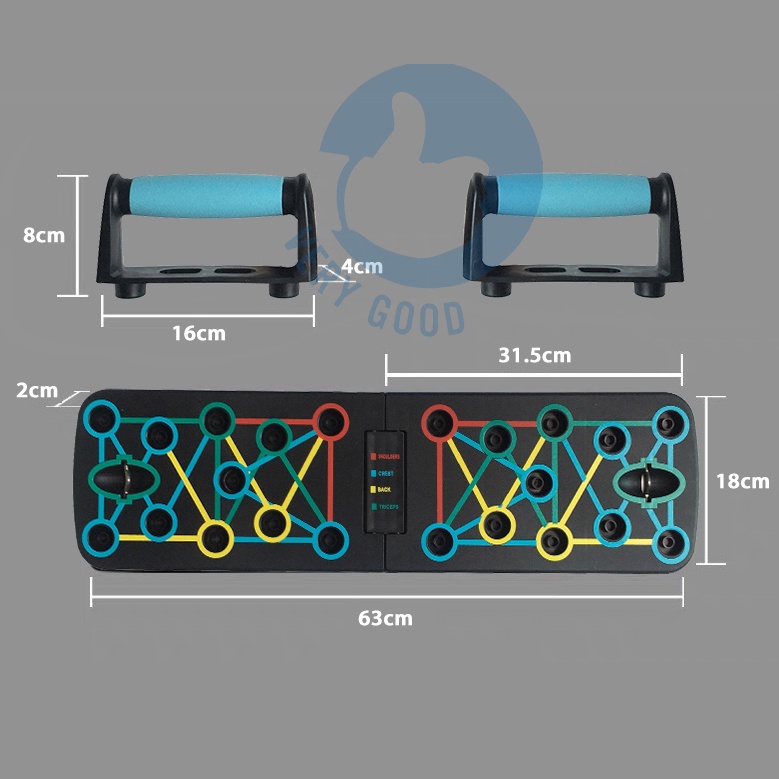 Dụng cụ hít đất cao cấp đa năng, đồ chống đẩy inox sức chịu nặng siêu khỏe tại nhà cao cấp có vạch kẻ hướng dẫn