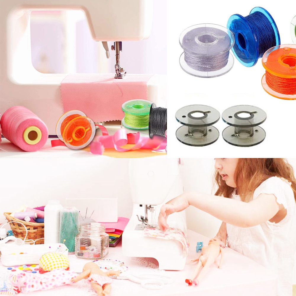 Set 50 Suốt Chỉ Nhiều Màu Bằng Nhựa Kèm Hộp Đựng Cho Máy May