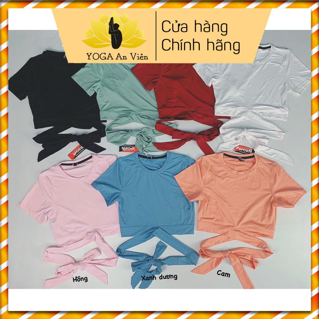 [Có sẵn] Croptop cột eo tập gym, yoga chất vải dày dặn- Yoga An Viên