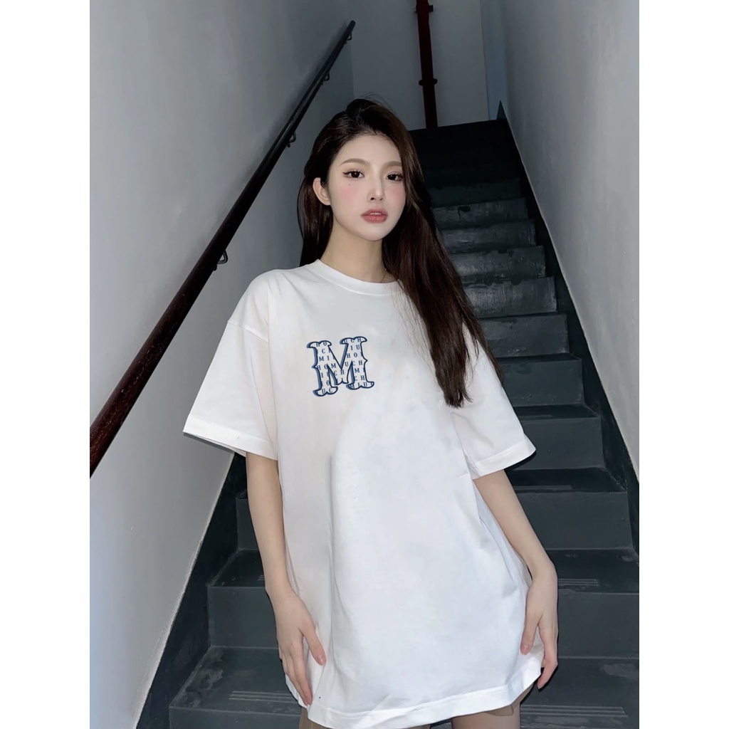 Áo thun nữ form rộng đẹp tay lỡ kiểu hàn quốc chất vải cotton mềm mịn AT274 Miucho in basic