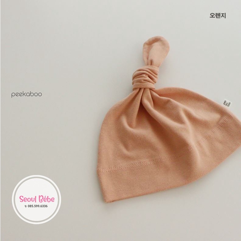 Mũ thắt/nơ bộ dài trơn bodysuit Modal bst Peekaboo made in Korea