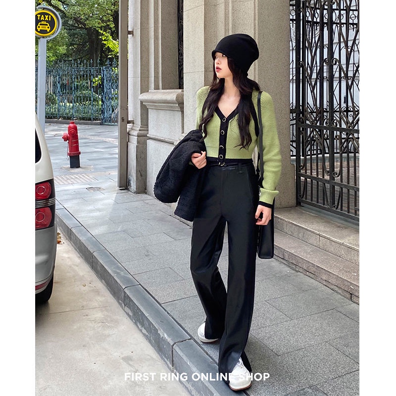 Áo sweater dệt kim tay dài giả hai lớp phong cách retro kiểu mới cho nữ