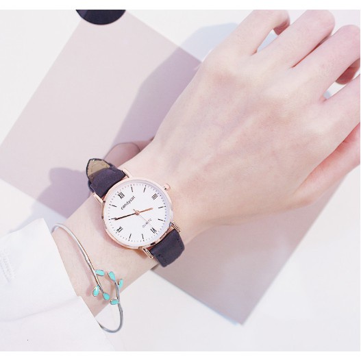 Đồng Hồ Nữ Dây Da Candy Cat La Mã Retro New Arrival - Hazo