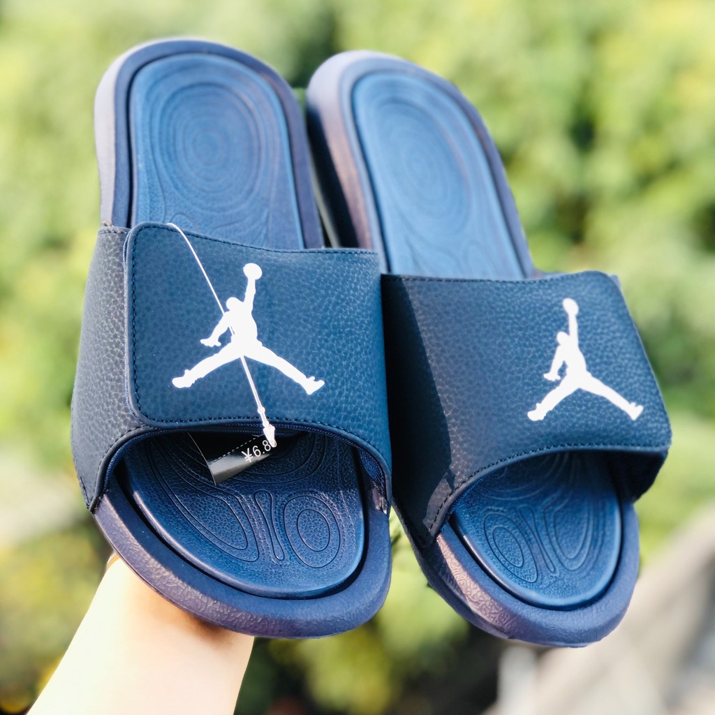 Dép quai ngang jordan jd6 ❤️FREESHIP + Hộp❤️ nam nữ màu full Xanh đen