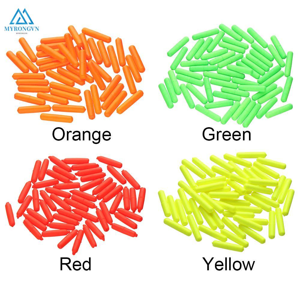 Set 100 phao xốp nổi hình trụ màu sắc tươi sáng làm nổi bật dễ quan sát tiện dụng cho câu cá