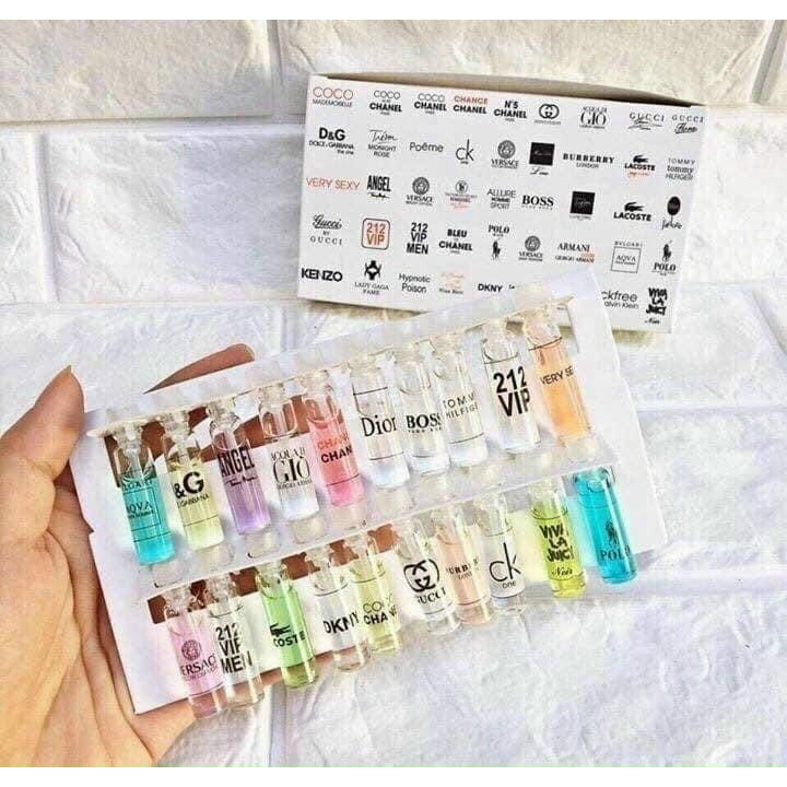Bộ 20 chai nước hoa test mini 2ml