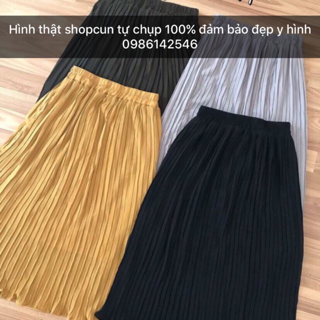 💥Sale Sốc 💥Chân Váy Midi Voan Dập Ly Nhiều Màu Lựa Chọn | BigBuy360 - bigbuy360.vn