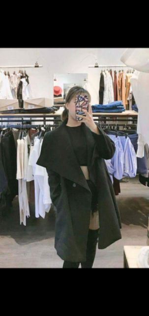 Khoác dạ oversize form Hàn siêu xinh